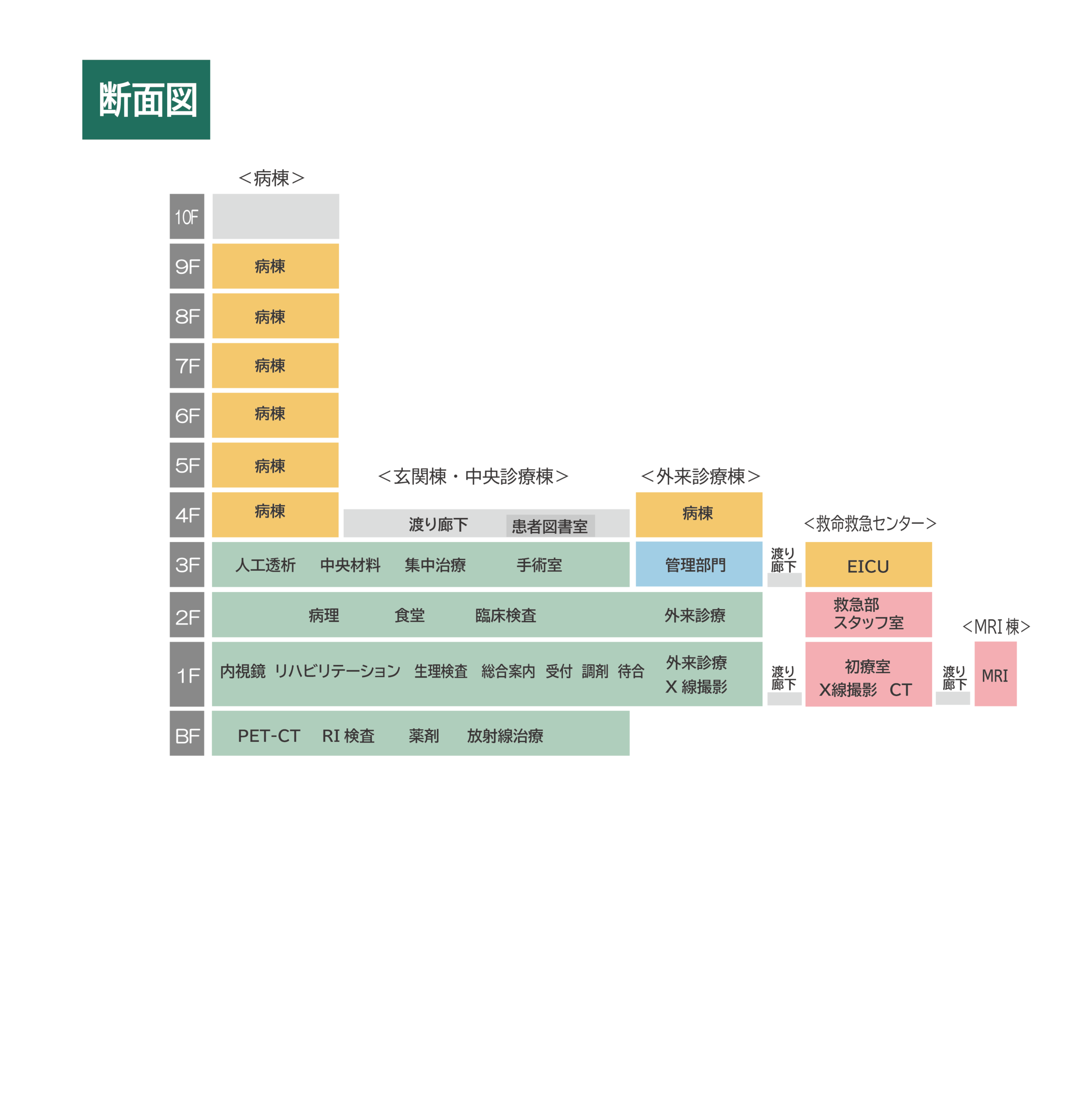 青森県立中央病院 断面図